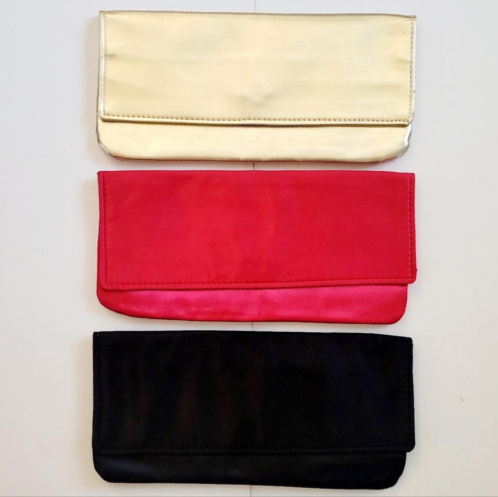 3pkClutches-Gold,Red, Black